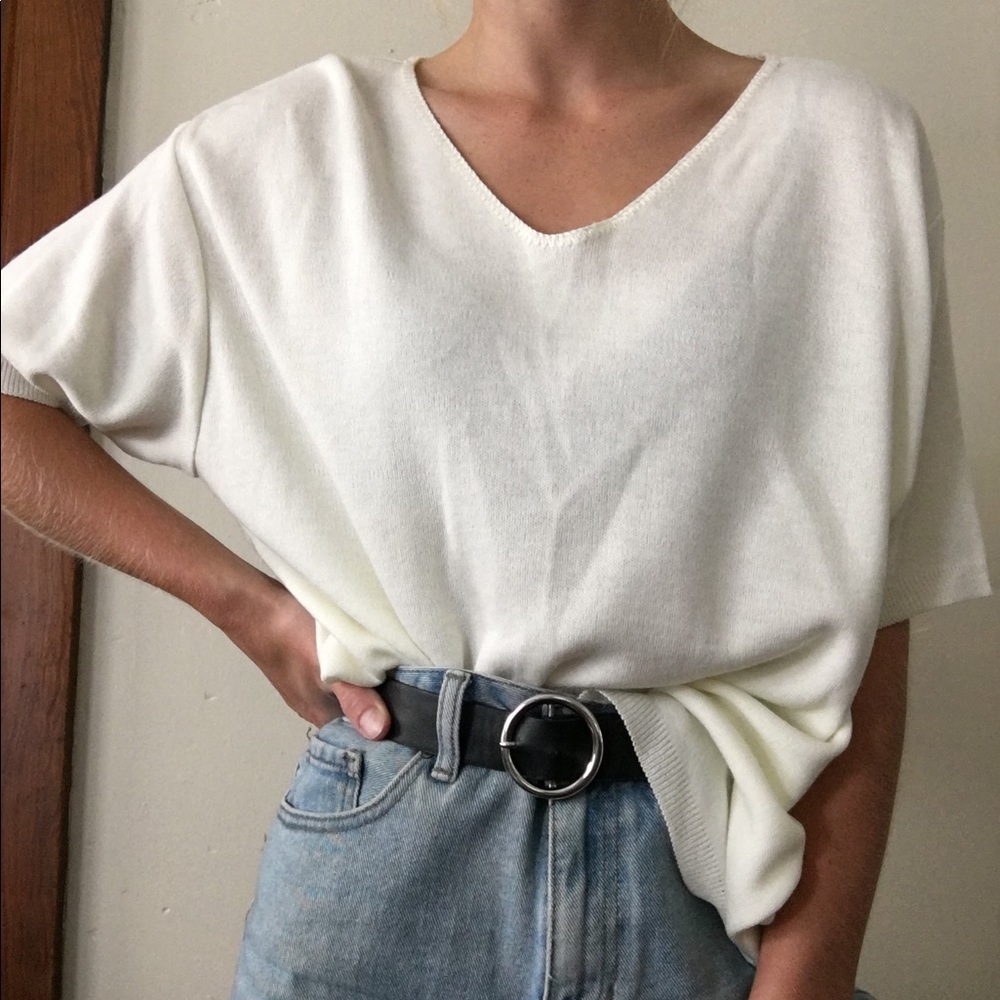 White v neck top